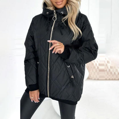 🔥 【S-3XL】 Modny damski płaszcz typu parka z zabudowanym dekoltem i długością do bioder