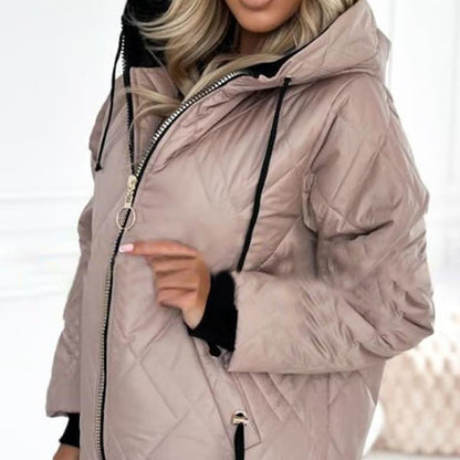 🔥 【S-3XL】 Modny damski płaszcz typu parka z zabudowanym dekoltem i długością do bioder