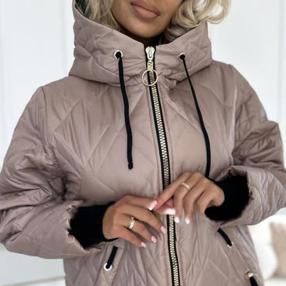 🔥 【S-3XL】 Modny damski płaszcz typu parka z zabudowanym dekoltem i długością do bioder