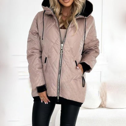 🔥 【S-3XL】 Modny damski płaszcz typu parka z zabudowanym dekoltem i długością do bioder