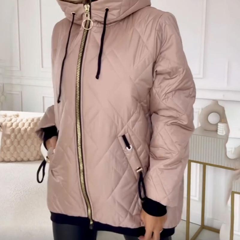 🔥 【S-3XL】 Modny damski płaszcz typu parka z zabudowanym dekoltem i długością do bioder