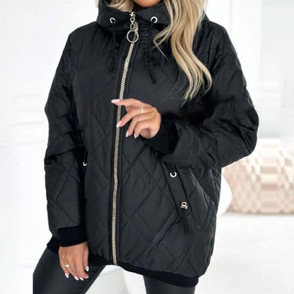 🔥 【S-3XL】 Modny damski płaszcz typu parka z zabudowanym dekoltem i długością do bioder