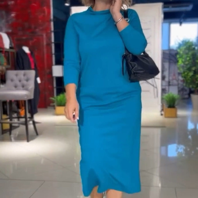 🎁 Damska sukienka z dekoltem w serek i kieszeniami
