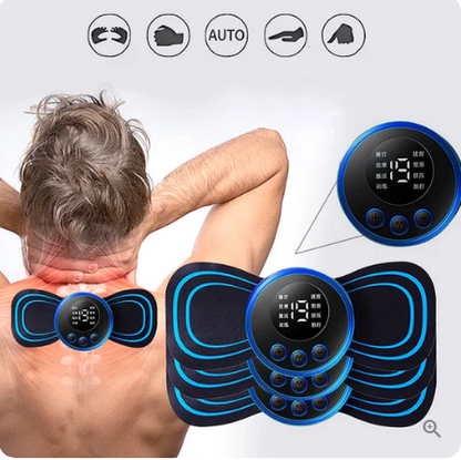 Przenośny masażer z 8 trybami i wyświetlaczem LCD - mini stymulator mięśni łagodzący ból