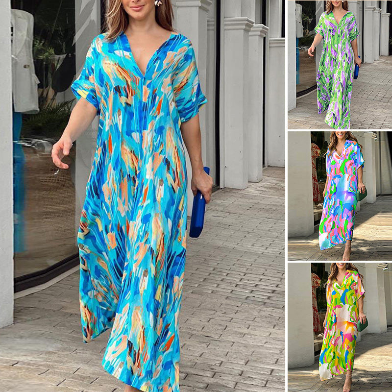 【M-XL】🌈Formalna sukienka z malowanym wzorem