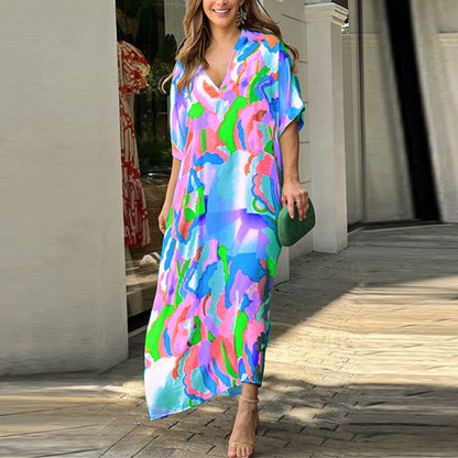 【M-XL】🌈Formalna sukienka z malowanym wzorem