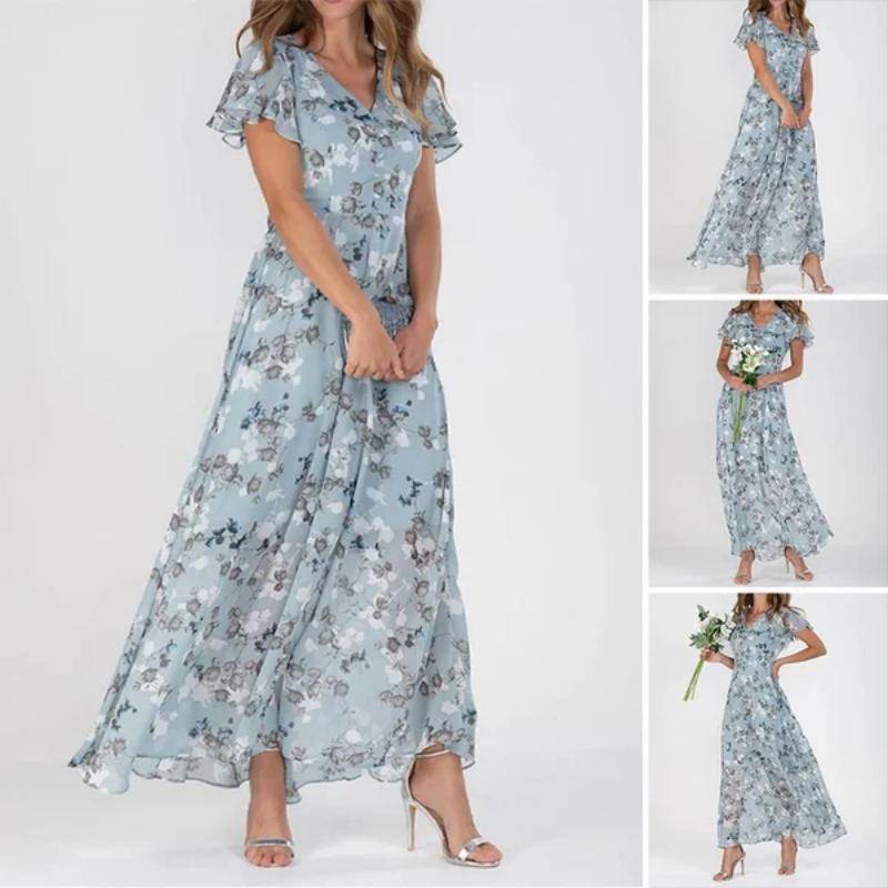 🌸 Lekka, krótka, kwiatowa sukienka maxi【M-3XL】