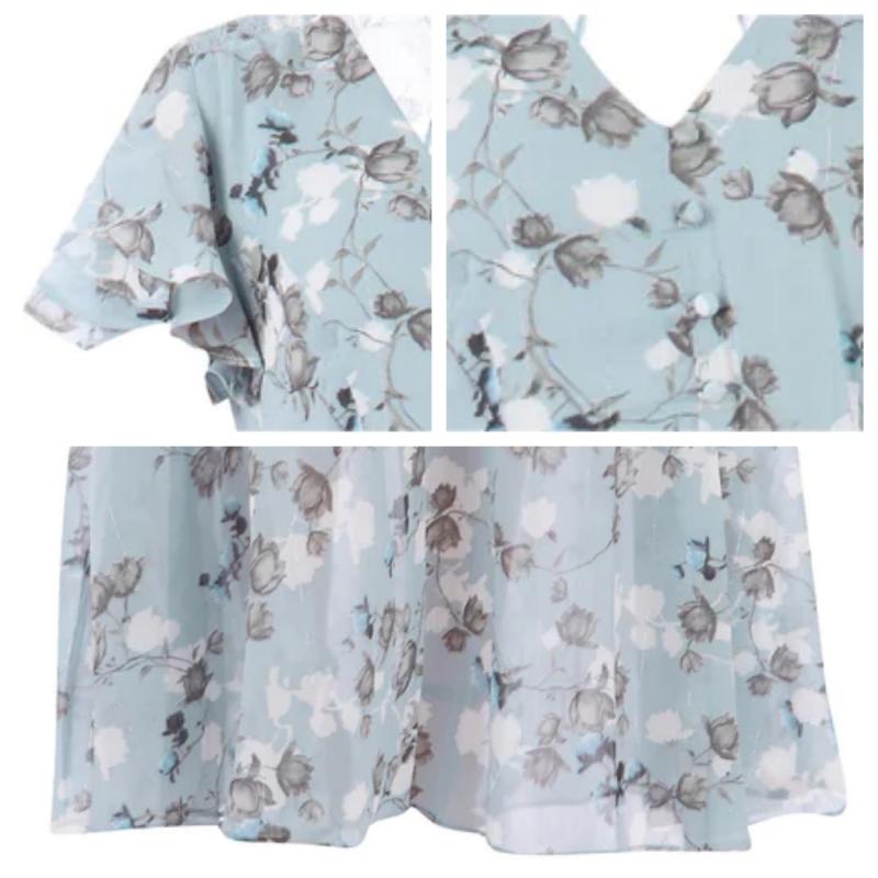 🌸 Lekka, krótka, kwiatowa sukienka maxi【M-3XL】