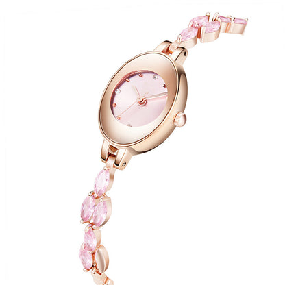 Prezenty dla kobiet w 2025 roku 💝🥰⌚ Zegarek damski z kolorowymi cyrkoniami na bransolecie