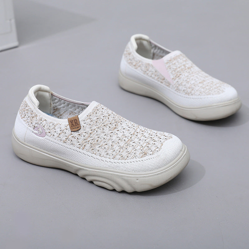 Damskie antypoślizgowe, dzianinowe buty do chodzenia