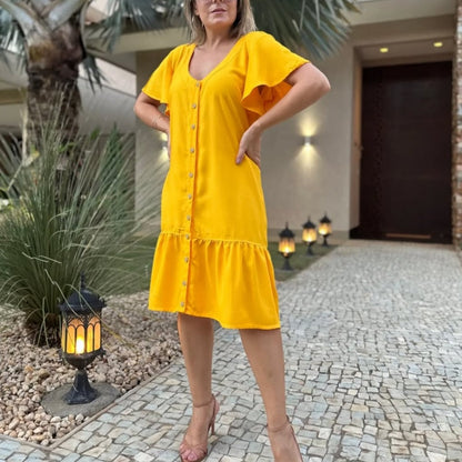 🥰Luźna sukienka z guzikami