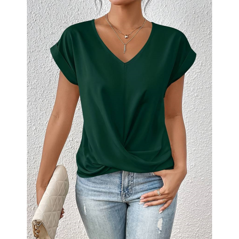 👚Elegancka koszulka z dekoltem w serek✨