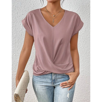 👚Elegancka koszulka z dekoltem w serek✨