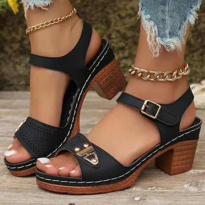 【EU 36-43】👡Letnie damskie sandały na grubym obcasie
