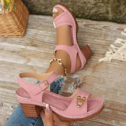 【EU 36-43】👡Letnie damskie sandały na grubym obcasie