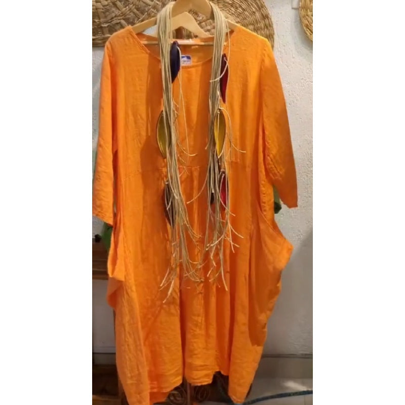 💖Limitowana wyprzedaż 20% ZNIŻKI💖Damska casualowa sukienka lniana z długim rękawem w stylu boho