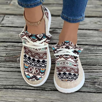 🥿Damskie, codzienne, płócienne buty w etnicznym wzorze