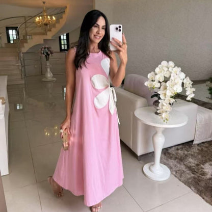 👗 Sukienka bez rękawów dla kobiet z nadrukiem kwiatowym 🌸
