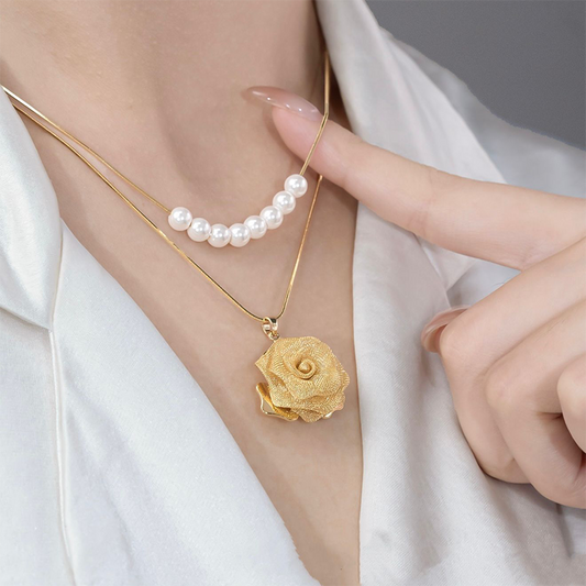 🌹Lekki i luksusowy naszyjnik z różą