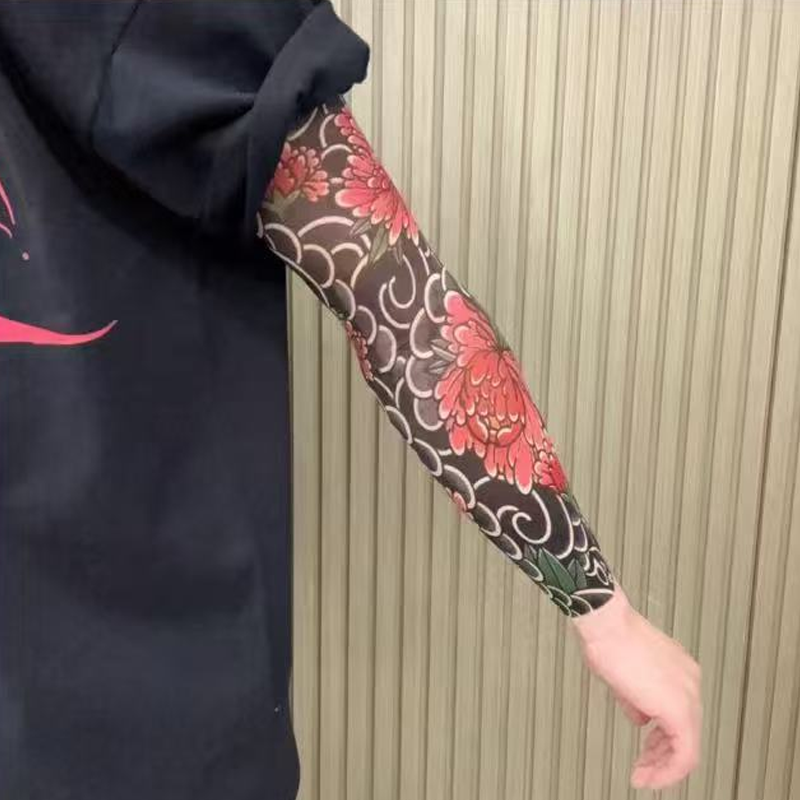 🔥Nowy trend ❤️‍🔥 Ultracienkie rękawy przeciwsłoneczne z wzorem tatuażu