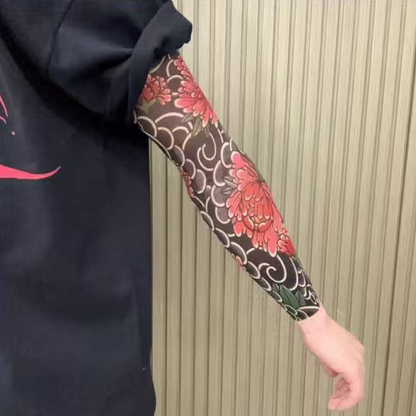 🔥Nowy trend ❤️‍🔥 Ultracienkie rękawy przeciwsłoneczne z wzorem tatuażu