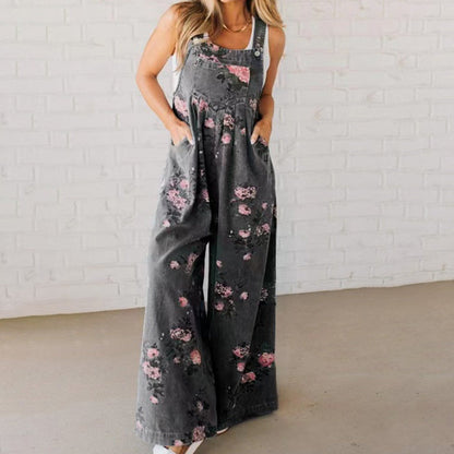 💗Specjalna oferta letnia✨Damski casualowy kombinezon jeansowy z nadrukiem