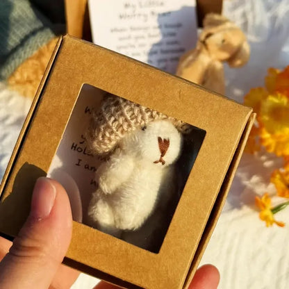 🔥🧸Ręcznie wykonany mini pluszowy miś w pudełku