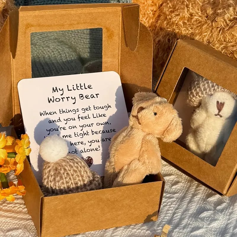 🔥🧸Ręcznie wykonany mini pluszowy miś w pudełku