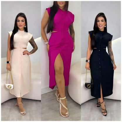 【S-2XL】👗Elegancka sukienka damska z rozcięciem