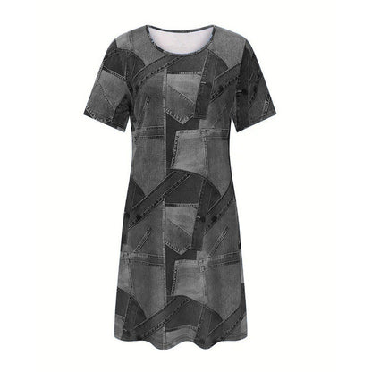 👗Damska casualowa sukienka z patchworkowym wzorem