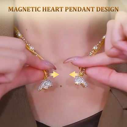 ⏳Oferta specjalna ograniczona czasowo⏰Pasujące naszyjniki z zawieszką w kształcie serca z magnesem💖