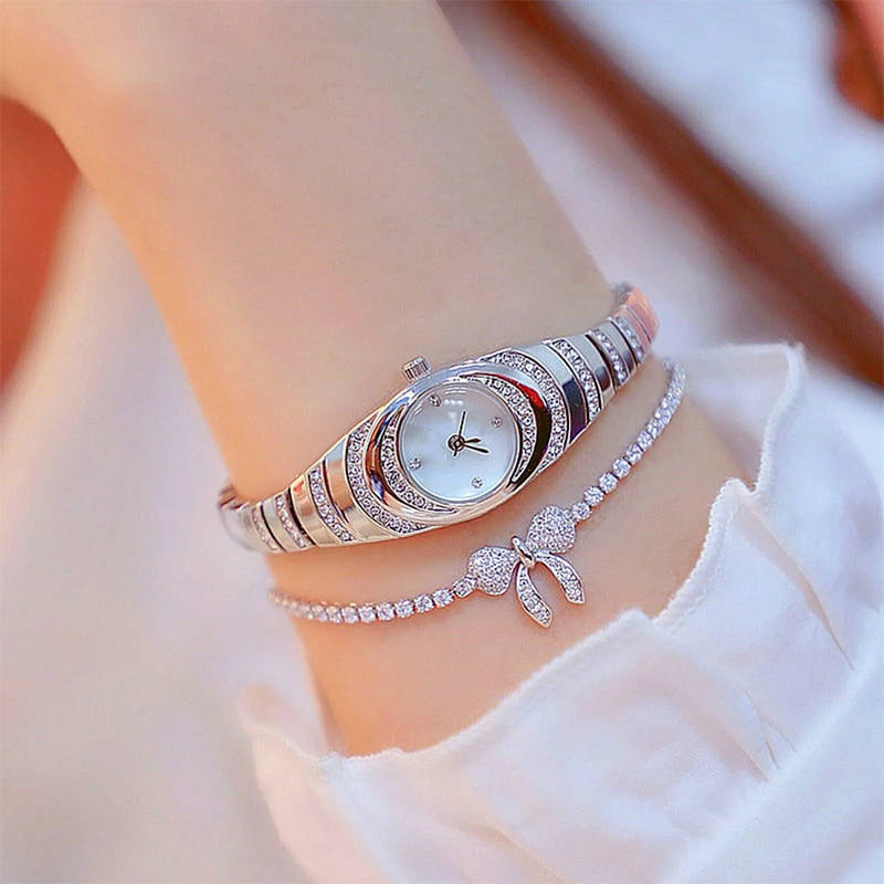 💎Damski zegarek z bransoletką z kryształkami⌚