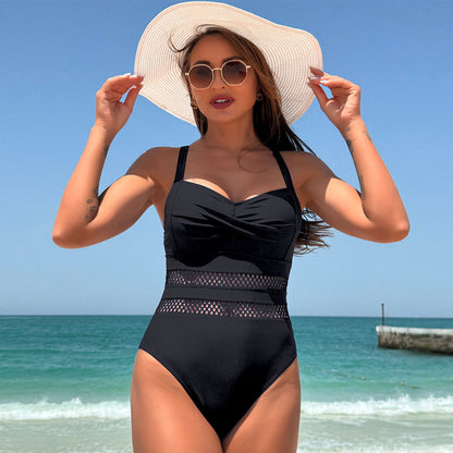 🔥🥰Jednoczęściowy kostium kąpielowy dla kobiet z siateczkowymi detalami🌟👙