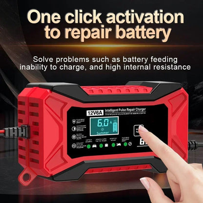 🔥 Inteligentna ładowarka akumulatorów do samochodu i motocykla - 220 V - wtyczka EU 🚗⚡