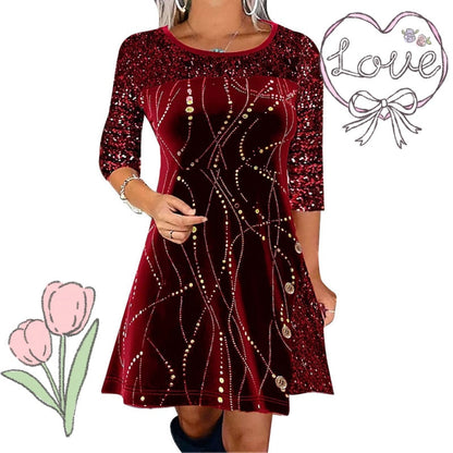 ✨Elegancka sukienka w kształcie litery A z cekinami
