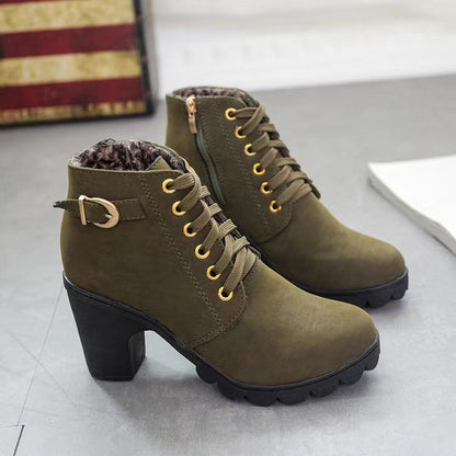 Damskie buty na grubym obcasie