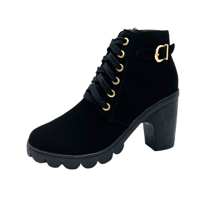 Damskie buty na grubym obcasie