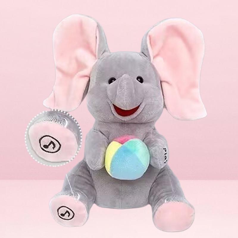 🎁🐘 Śliczna pluszowa zabawka w kształcie słonia do zabawy w chowanego