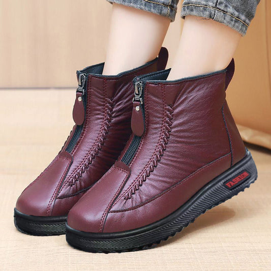 ❄️ Damskie zimowe, ciepłe botki zapinane na zamek 👢💕