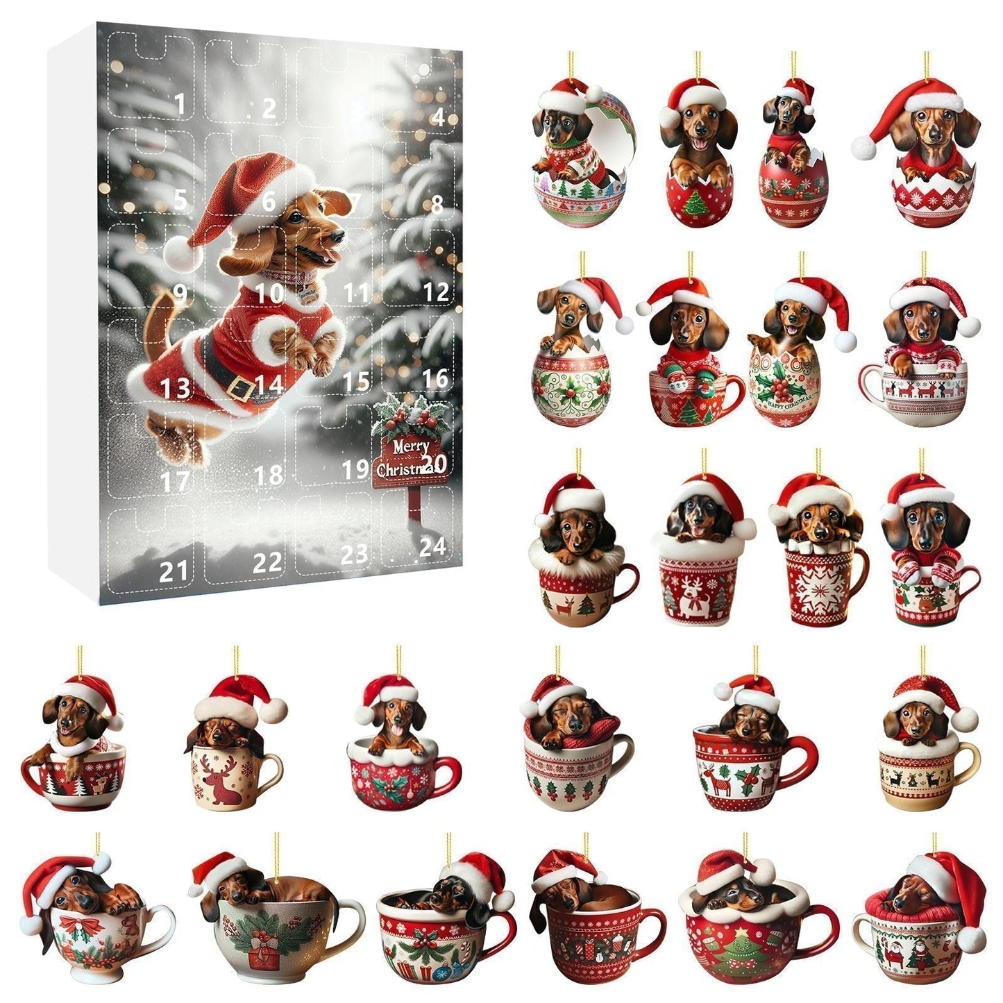 🎅Kalendarz adwentowy z jamnikiem na Boże Narodzenie 2025🎁