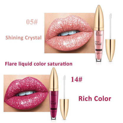 💥 Kup 1, a drugi dostaniesz gratis 💋 Błyszczyk do ust Diamond Lip Gloss Glitter Lipstick Waterproof 🥰🎁