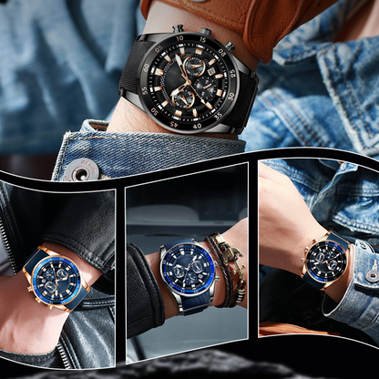 🎁 Wodoodporny, wielofunkcyjny zegarek kwarcowy dla mężczyzn⌚
