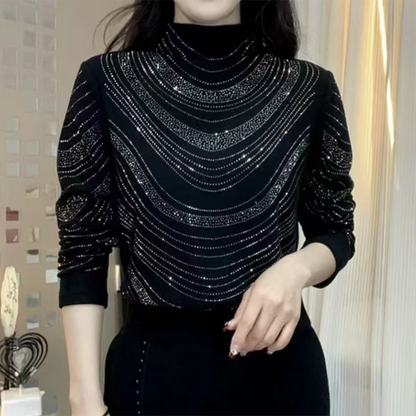🎁💎Elegancka bluzka damska z długim rękawem i cekinami