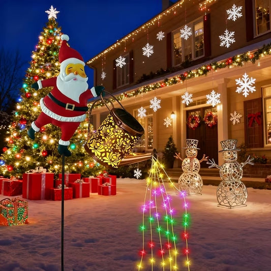 🎅 Lampa solarna "Święty Mikołaj" - Magiczne światło wypełnia ogród świątecznym blaskiem. ✨