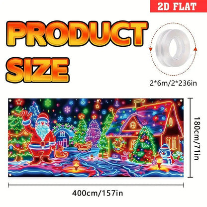 🎄Świąteczna wyprzedaż - 40% ZNIŻKI! Świąteczny baner na drzwi garażowe