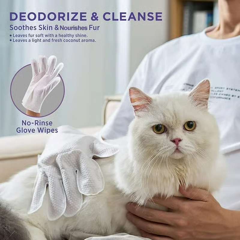 🐶 Rękawice dezodorujące do czyszczenia i dezynfekcji zwierząt bez spłukiwania