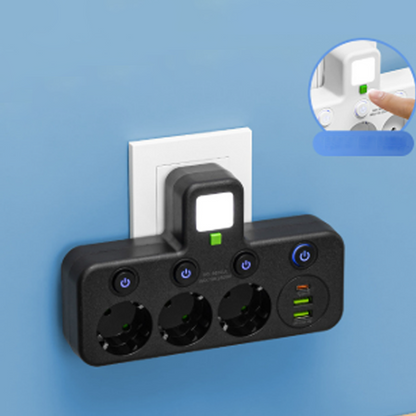 🔌⚡Inteligentny kabel zasilający z portami USB (wtyczka EU)