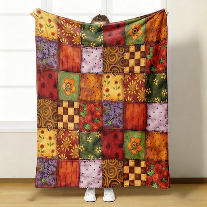 🌼 Przytulny i miękki koc flanelowy we wzór kwiatów 🛋️💐