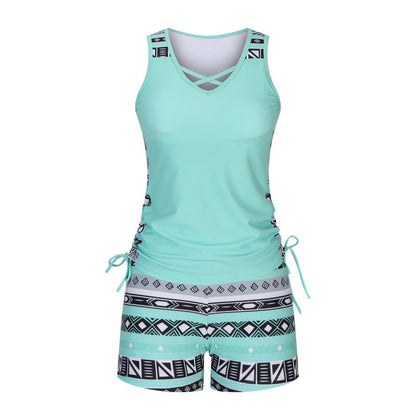👙S-3XL🏖️Dwuczęściowy kostium kąpielowy typu tankini we wzory dla kobiet