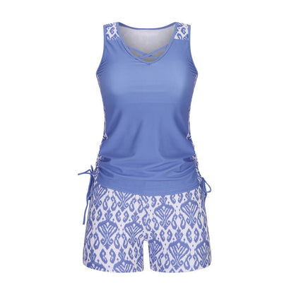 👙S-3XL🏖️Dwuczęściowy kostium kąpielowy typu tankini we wzory dla kobiet